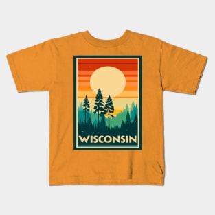 Wisconsin Tourism Sunset Graphic Kids T-Shirt